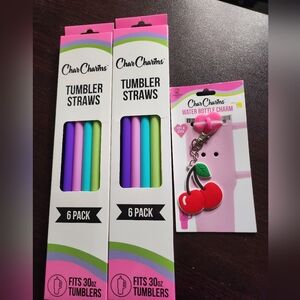 CharCharms 6 Pack,  30oz, Reusable Straws For Hot & Cold,  Dishwasher Safe